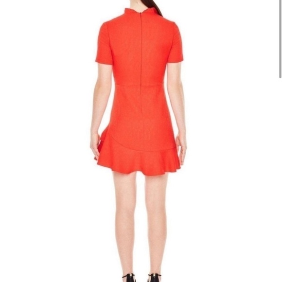 Sandro Short Dress Mini Crepe Fabric Cocktail Occasion Dress Short Sleeve Sz 1 - Picture 13 of 14